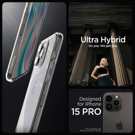 Spigen Ultra Hybrid - Etui do iPhone 15 Pro (Przezroczysty) (ACS06707)