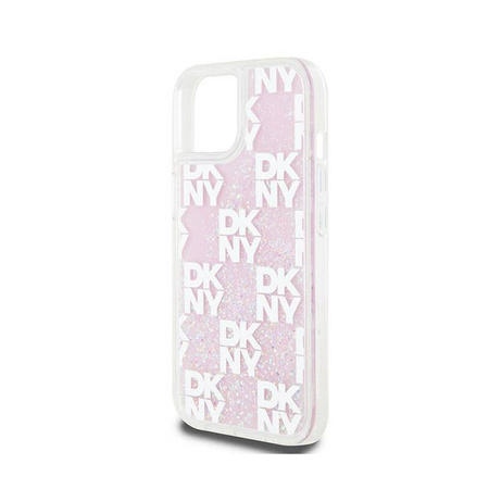 DKNY Liquid Glitter Multilogo - Etui iPhone 15 / 14 / 13 (różowy) (DKHCP15SLCPEPP)
