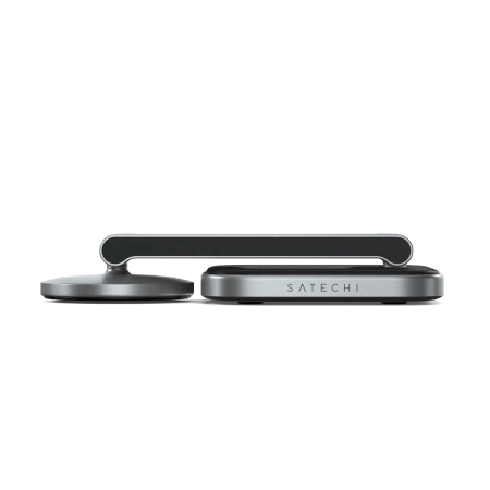 Satechi 2-in-1 Foldable Charging Stand - składana podstawka ładująca Qi2 do dwóch urządzeń (space gray) (ST-Q21FM)