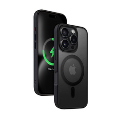 Crong Hybrid Frost MAG Cover - Etui z MagSafe do iPhone 16 Pro Max (czarny) (CRGHFMIP1669PBLK)