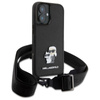 Karl Lagerfeld Saffiano Karl & Choupette Metal Pin CBDY Strap - Etui iPhone 16 (czarny) (KLHCP16SSAKCPBK)