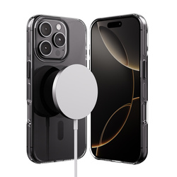 Crong Clear MAG Pro - Etui iPhone 16 Pro Max MagSafe (czarny) (CRGCLRMPIP1669PBLK)