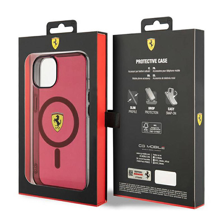 Ferrari Translucent MagSafe - Etui iPhone 14 (Czerwony) (FEHMP14SURKR)