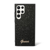 Guess Glitter Flakes Metal Logo Case - Etui Samsung Galaxy S24 Ultra (czarny) (GUHCS24LHGGSHK)