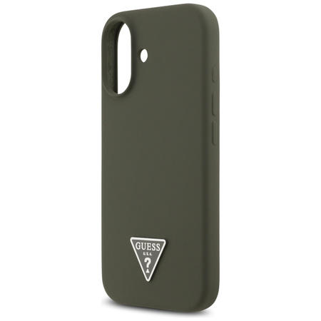 Guess Silicone Triangle Logo MagSafe - Etui iPhone 17 (khaki) (GUHMP17SSCTRLMA)