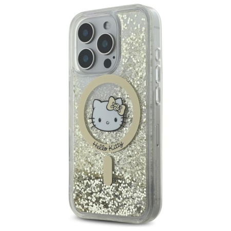 Hello Kitty Liquid Glitter Fever MagSafe - Etui iPhone 16 Pro Max (biały / złoty) (HKHMP16XLGDIH)