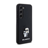 Karl Lagerfeld Silicone Karl & Choupette Metal Pin - Etui Samsung Galaxy S24 (czarny) (KLHCS24SSMHKCNPK)