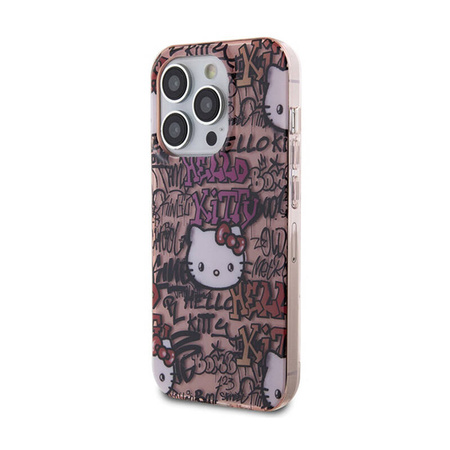 Hello Kitty IML Tags Graffiti - Etui iPhone 15 Pro Max (różowy) (HKHCP15XHDGPTP)