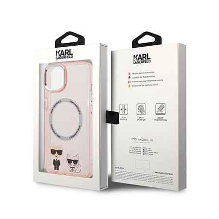 Karl Lagerfeld Karl & Choupette Aluminium MagSafe - Etui iPhone 14 Plus (różowy) (KLHMP14MHKCP)
