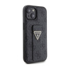 Guess Grip Stand 4G Triangle Strass Logo - Etui iPhone 15 (czarny) (GUHCP15SPGS4TDK)