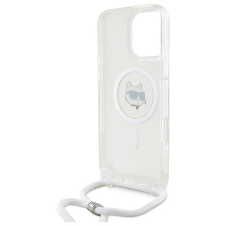 Karl Lagerfeld IML Choupette Head & Cord MagSafe - Etui iPhone 16 Pro (przezroczysty) (KLHMP16LHCCHNT)