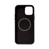 Crong Essential Cover Magnetic - Etui ze skóry iPhone 12 Pro Max MagSafe (czarny) (CRG-ESSM-IP1267-BLK)