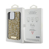 Guess Rhinestone Metal Logo - Etui iPhone 15 Pro (żółty) (GUHCP15LPFGSBSD)