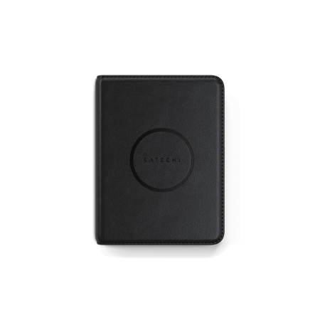 Satechi FindAll Passport Cover - etui na paszport ze skóry wegańskiej z lokalizatorem kompatybilne z Apple Find My (black) (ST-VPCK)