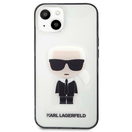 Karl Lagerfeld Ikonik Karl - Etui iPhone 13 mini (przezroczysty / czarna ramka) (KLHCP13SHIKCK)