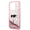 Karl Lagerfeld Liquid Glitter NFT Karl's Head - Etui iPhone 14 Pro (różowy) (KLHCP14LLNKHCP)