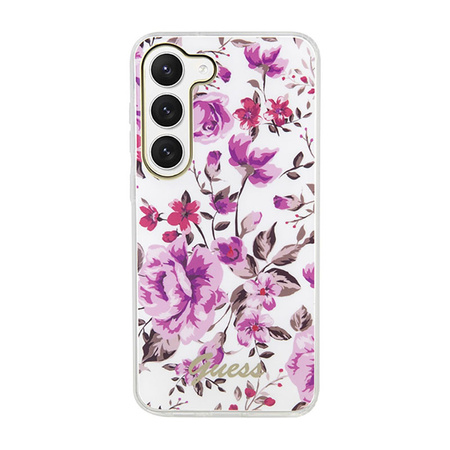 Guess Flower Collection - Etui Samsung Galaxy S23 (biały) (GUHCS23SHCFWST)