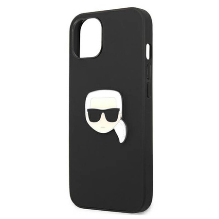 Karl Lagerfeld PU Leather Karl's Head Metal - Etui iPhone 13 mini (czarny) (KLHCP13SPKMK)