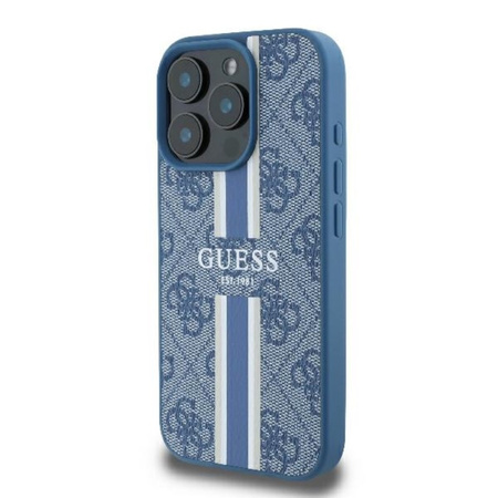 Guess 4G Printed Stripes MagSafe - Etui iPhone 16 Pro (niebieski) (GUHMP16LP4RPSB)