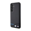 BMW Leather Carbon Blue Line - Etui Samsung Galaxy S24+ (czarny) (BMHCS24M22NBCK)