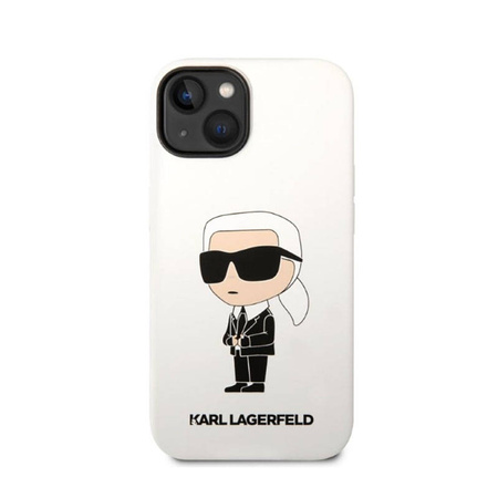 Karl Lagerfeld Silicone NFT Ikonik - Etui iPhone 14 Plus (biały) (KLHCP14MSNIKBCH)