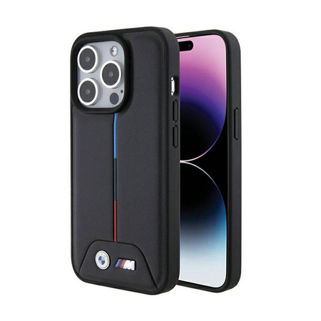 BMW Quilted Tricolor - Etui iPhone 15 Pro (czarny) (BMHCP15L22PVTK)
