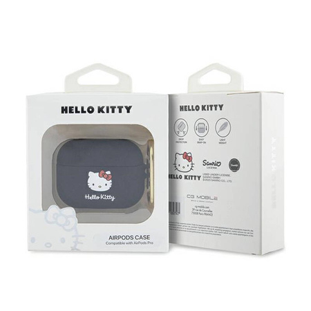 Hello Kitty Silicone 3D Kitty Head - Etui AirPods Pro (czarny) (HKAP3DKHSK)