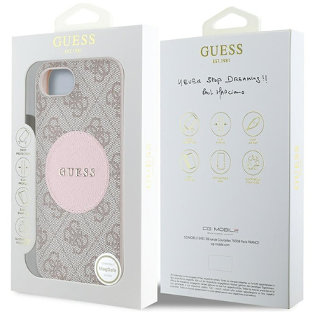 Guess 4G Circle Classic Logo MagSafe - Etui do iPhone 16e (różowo) (GUHMPSE4P4PGRSGP)