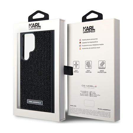 Karl Lagerfeld Rhinestone Metal Logo - Etui Samsung Galaxy S24 Ultra (czarny) (KLHCS24LHDSPRK)