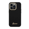 Guess Silicone Script Metal Logo & Frame - Etui iPhone 15 Pro Max (czarny) (GUHCP15XSMBSLK)
