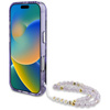 Guess Palm Trees Triangle Pearl Strap MagSafe - Etui do iPhone 16 (fioletowy) (GUHMP16SHPCTPLSU)