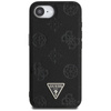 Guess Grained Hot Stamp Peony Triangle Logo MagSafe - Etui do iPhone 16e (czarny) (GUHMPSE4PGBTMK)