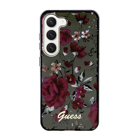 Guess Flower Collection - Etui Samsung Galaxy S23+ (khaki) (GUHCS23MHCFWSA)