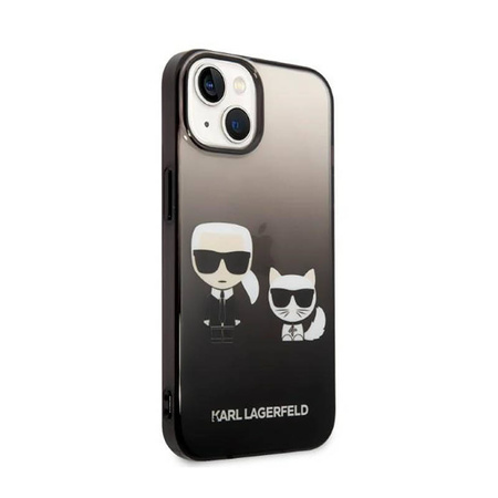 Karl Lagerfeld Gradient Ikonik Karl & Choupette - Etui iPhone 14 Plus (czarny) (KLHCP14MTGKCK)
