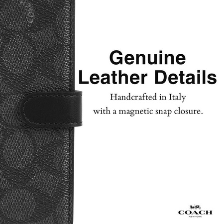 Coach Folio Signature C Case - Etui 2w1 z klapką iPhone 15 Pro (Charcoal) (CH052704)