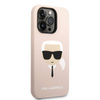 Karl Lagerfeld Silicone Ikonik Karl`s Head MagSafe - Etui iPhone 14 Pro Max (różowy) (KLHMP14XSLKHLP)
