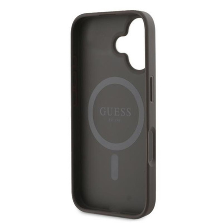 Guess 4G Printed Stripes MagSafe - Etui iPhone 16 Plus (brązowy) (GUHMP16MP4RPSW)