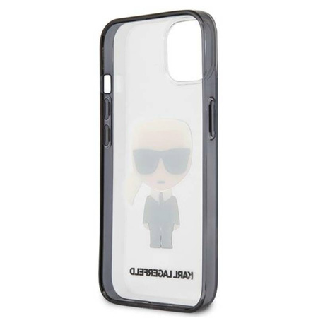 Karl Lagerfeld Ikonik Karl - Etui iPhone 13 mini (przezroczysty / czarna ramka) (KLHCP13SHIKCK)