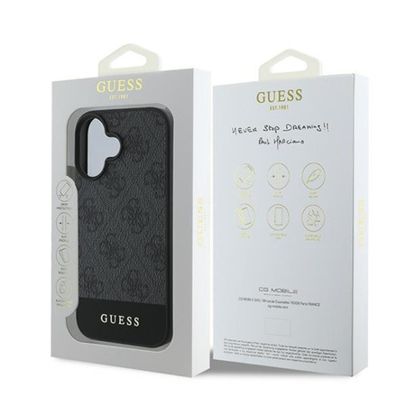 Guess 4G Bottom Stripe - Etui iPhone 16 (szary) (GUHCP16SG4GLGR)