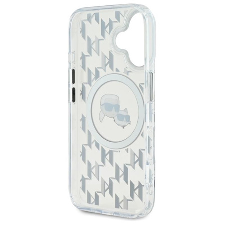 Karl Lagerfeld IML Monogram Karl & Choupette Head MagSafe - Etui iPhone 16 (przezroczysty) (KLHMP16SHMCKMHT)