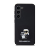 Karl Lagerfeld Silicone Karl & Choupette Metal Pin - Etui Samsung Galaxy S24 (czarny) (KLHCS24SSMHKCNPK)