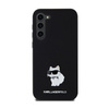 Karl Lagerfeld Silicone Choupette Metal Pin - Etui Samsung Galaxy S24+ (czarny) (KLHCS24MSMHCNPK)