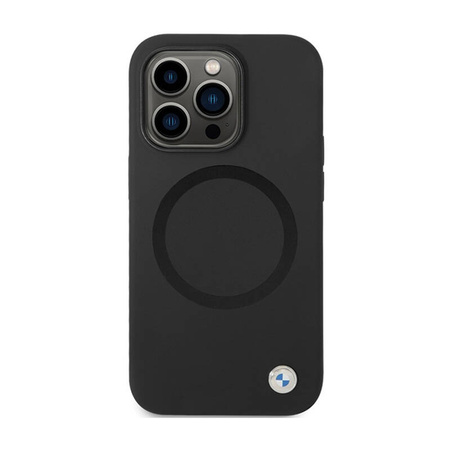 BMW Signature Liquid Silicone MagSafe - Etui iPhone 14 Pro Max (czarny) (BMHMP14XSILBK2)