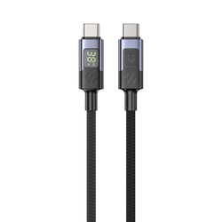 Unitek Przewód USB-C PD 60W 480Mbps z wyświetlaczem 2m z oplotem czarny (C14158ABK01-2M)