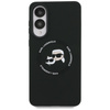 Karl Lagerfeld Silicone Double Heads And Circle MagSafe - Etui Samsung Galaxy S25 Edge (czarny) (KLHMS25ESKCHTCK)