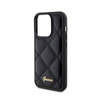 Guess Quilted Metal Logo - Etui iPhone 15 Pro (czarny) (GUHCP15LPSQSQSK)
