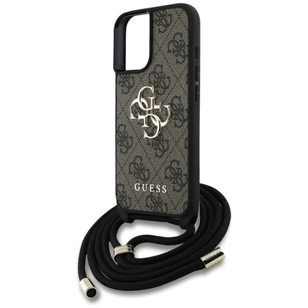 Guess 4G Big Logo Cord Strap Crossbody - Etui do iPhone 16 (brązowy) (GUHCP16SP4GMGCRW)