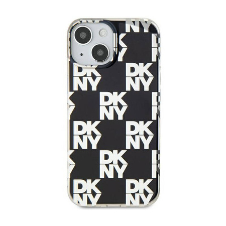 DKNY IML Checkered Mono Pattern - Etui do iPhone 15 Plus / 14 Plus (czarny) (DKHCP15MHDLCEK)