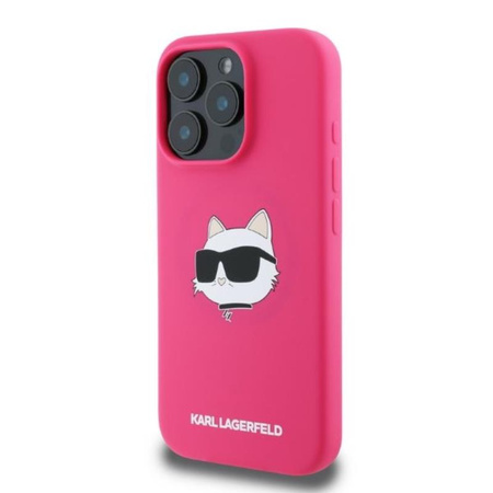 Karl Lagerfeld Silicone Choupette Head Print MagSafe - Etui iPhone 16 Pro Max (fuksja) (KLHMP16XSCHPPLF)