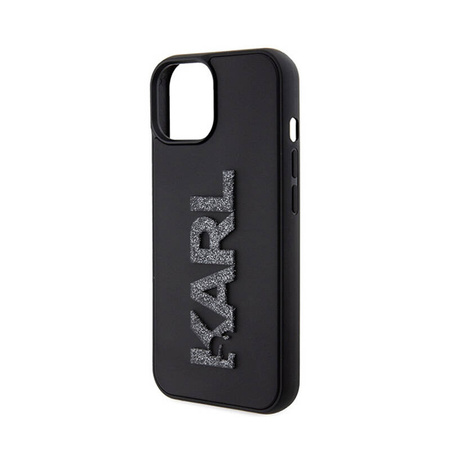 Karl Lagerfeld 3D Rubber Glitter Logo - Etui iPhone 15 (czarny) (KLHCP15S3DMBKCK)